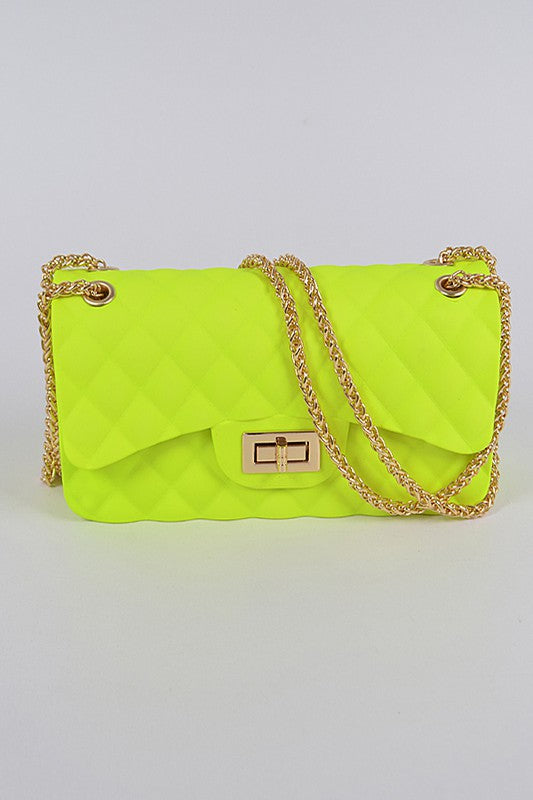 Kelly Neon Quilt Purse Yellow