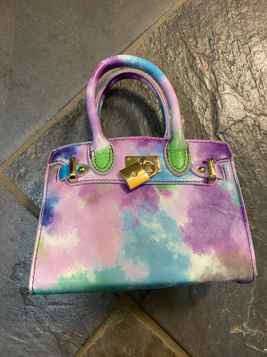 Lilac Watercolor Love Padlock Bag