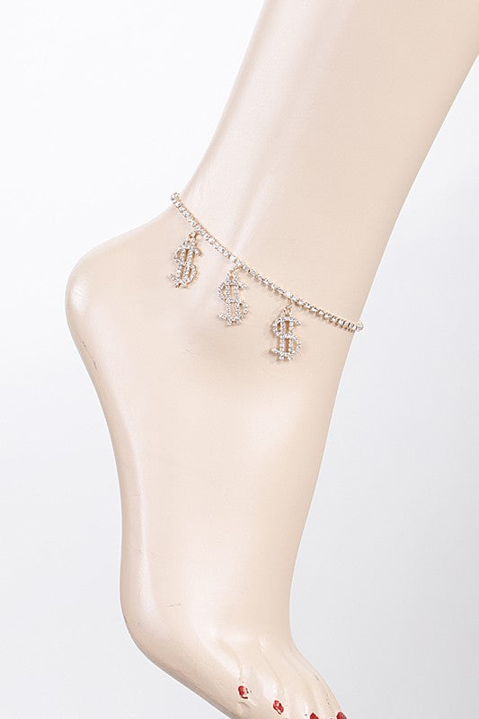 Bengy Dollar Sign Anklet Gold