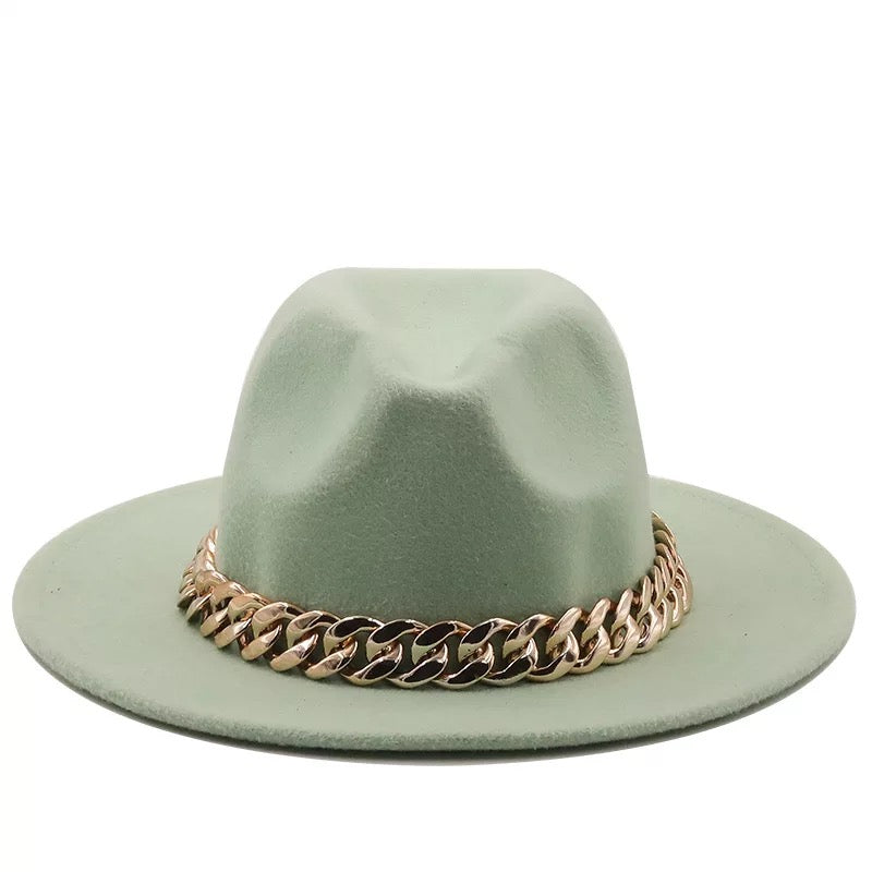 Fedora With Large Chain Mint  (Preorder)