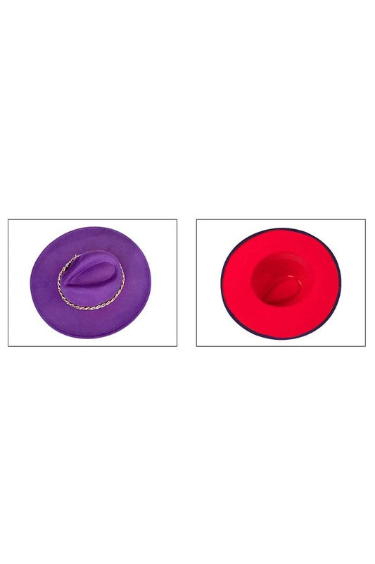 Purple Red Chain Fedora