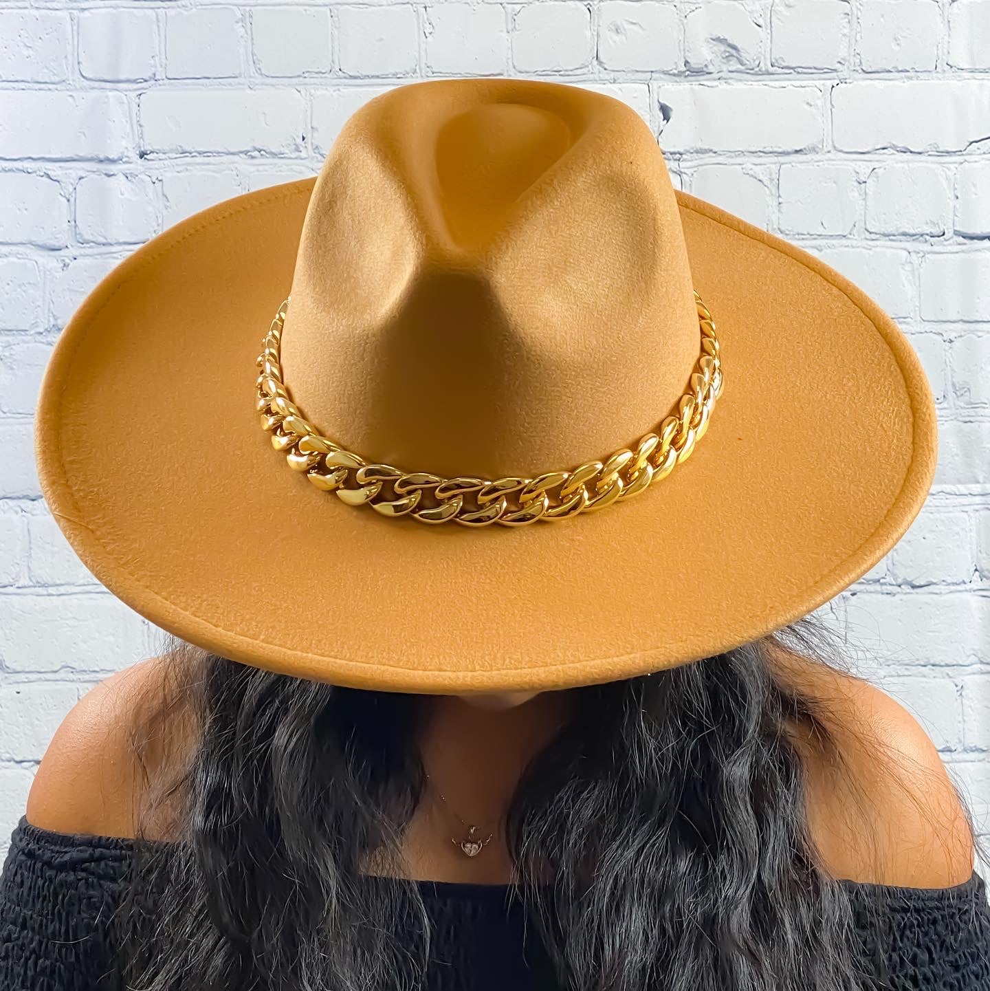 Tan Red Chain Link Fedora