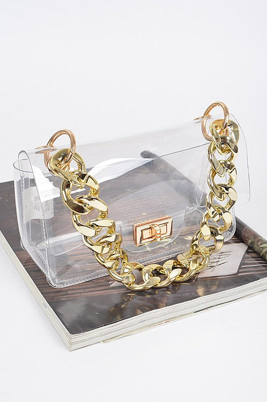 Oversized Chain Clear Bag