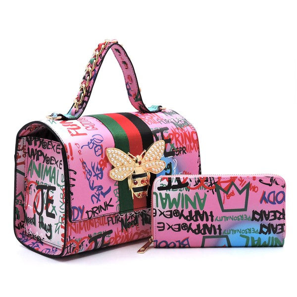 Queen Graffiti 2 in 1 Bag Pink