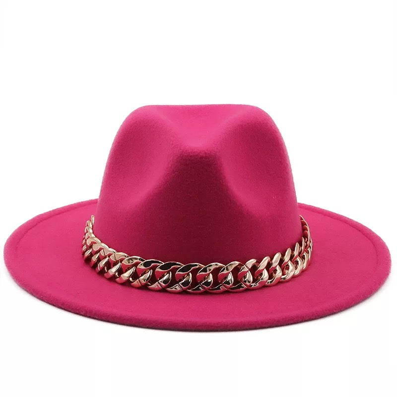 Fedora With Large Chain Rose (Preorder)