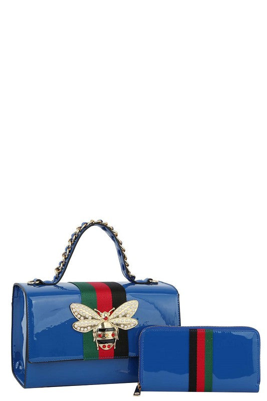 Queen 2 in 1 Bag Royal Blue Patent