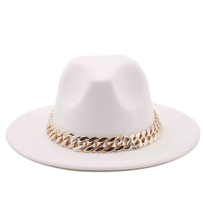 Fedora With Large Chain White (Preorder)
