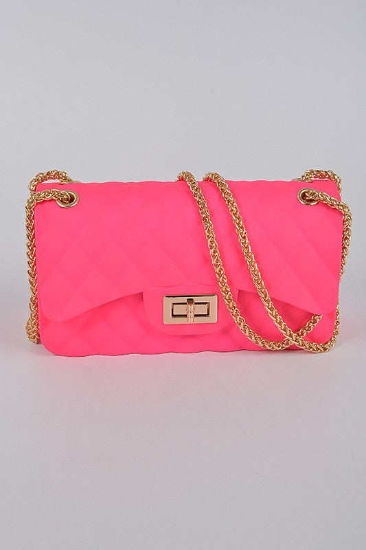 Kelly Neon Quilt Purse Pink